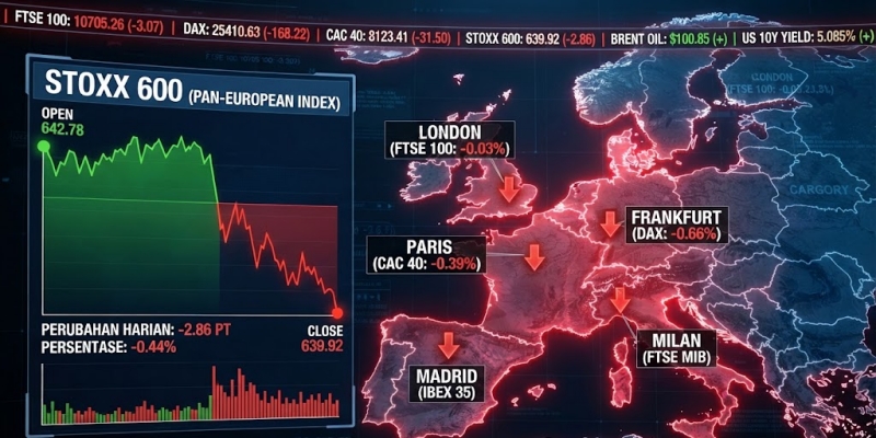 Dampak Konflik AS-Iran dan Harga Minyak, Bursa Saham Eropa Terperosok ke Zona Merah