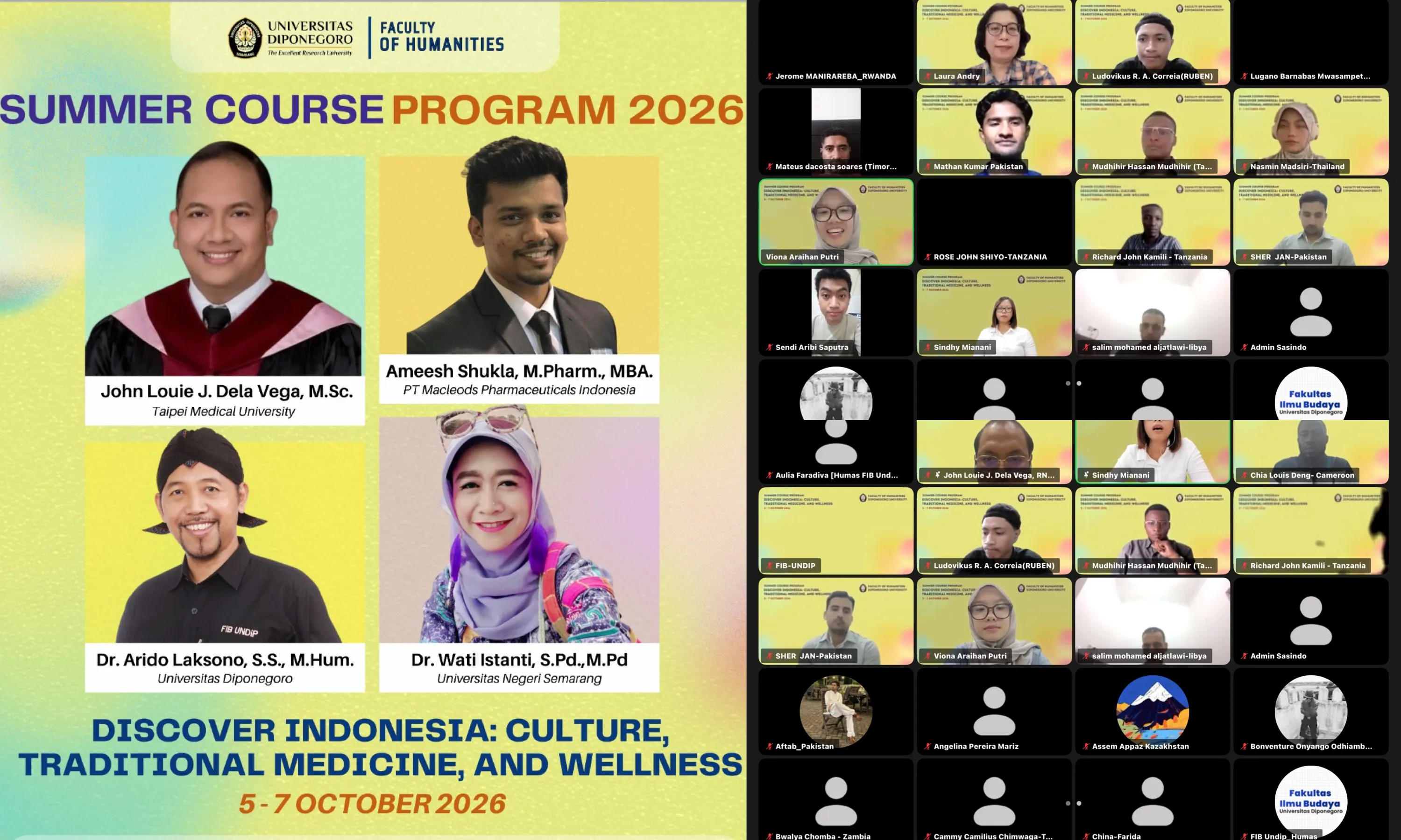 Diskusi Pengobatan Tradisional Indonesia, FIB Undip Selenggarakan Summer Course 2026 Bersama Peserta Internasional