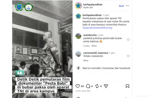 Pembubaran Nobar Film 'Pesta Babi' oleh TNI di Universitas Khairun