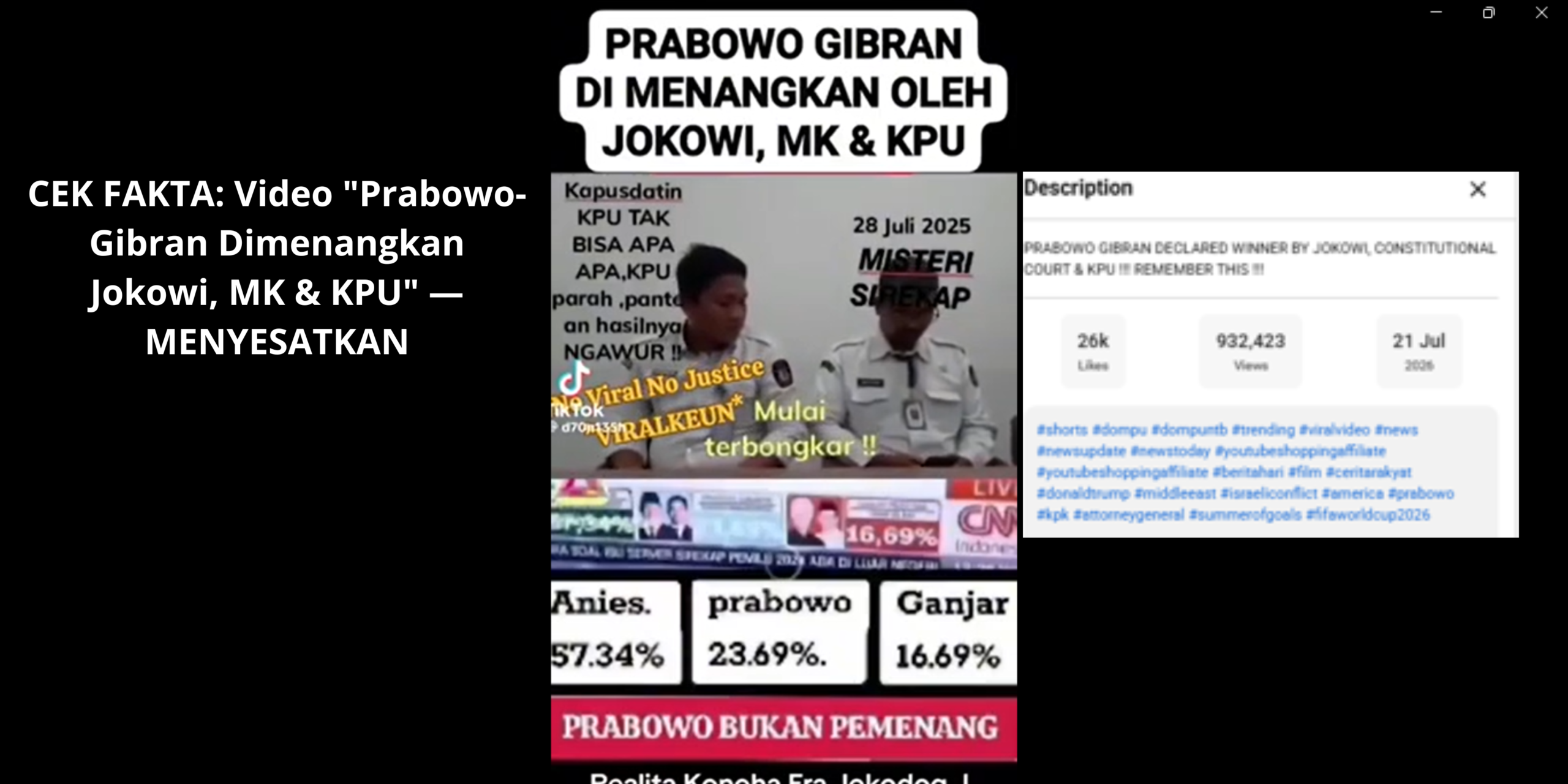 Cek Fakta Video “Prabowo-Gibran Declared Winner by Jokowi, MK & KPU”: Benarkah? Ini Fakta dan Dokumen Resminya