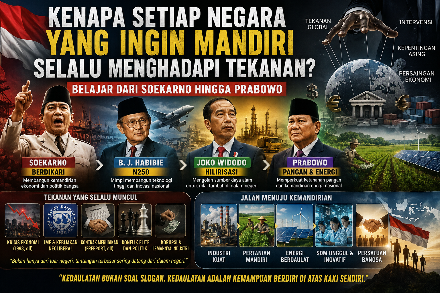 Kenapa Setiap Negara yang Ingin Mandiri Selalu Menghadapi Tekanan? Belajar dari Soekarno hingga Prabowo