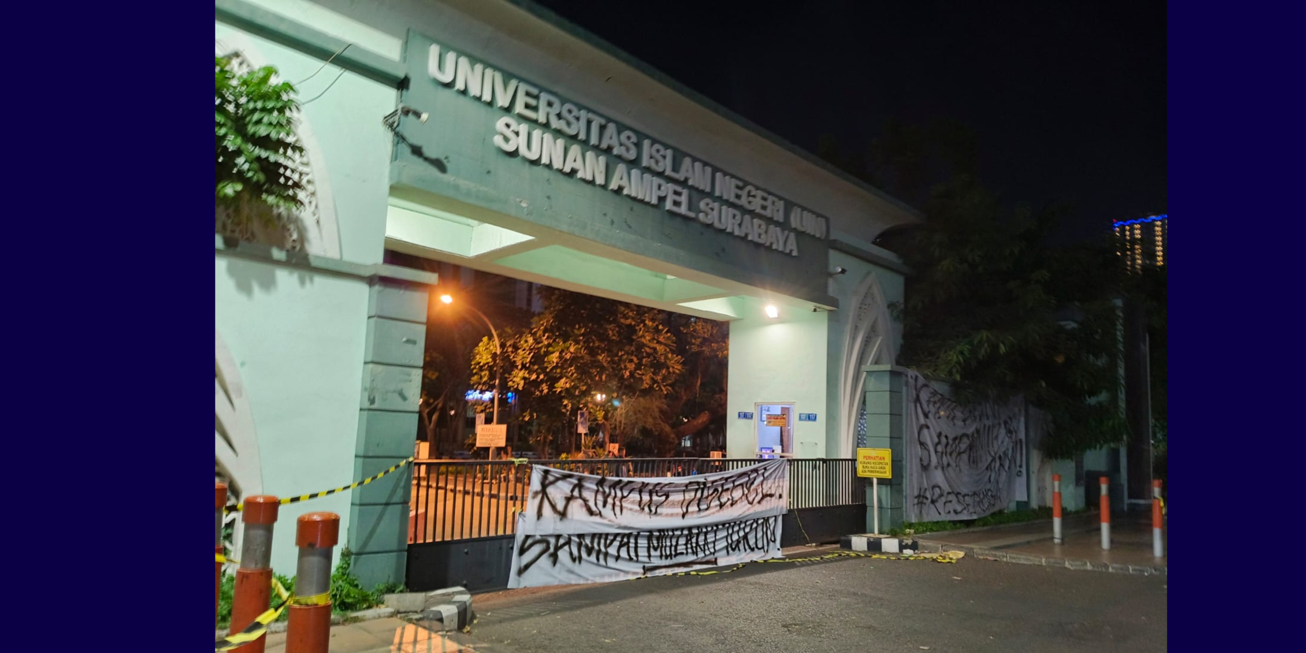Mahasiswa UINSA Surabaya Segel Gerbang Kampus, Tolak Pelantikan Akh. Muzakki sebagai Rektor Periode 2026–2030