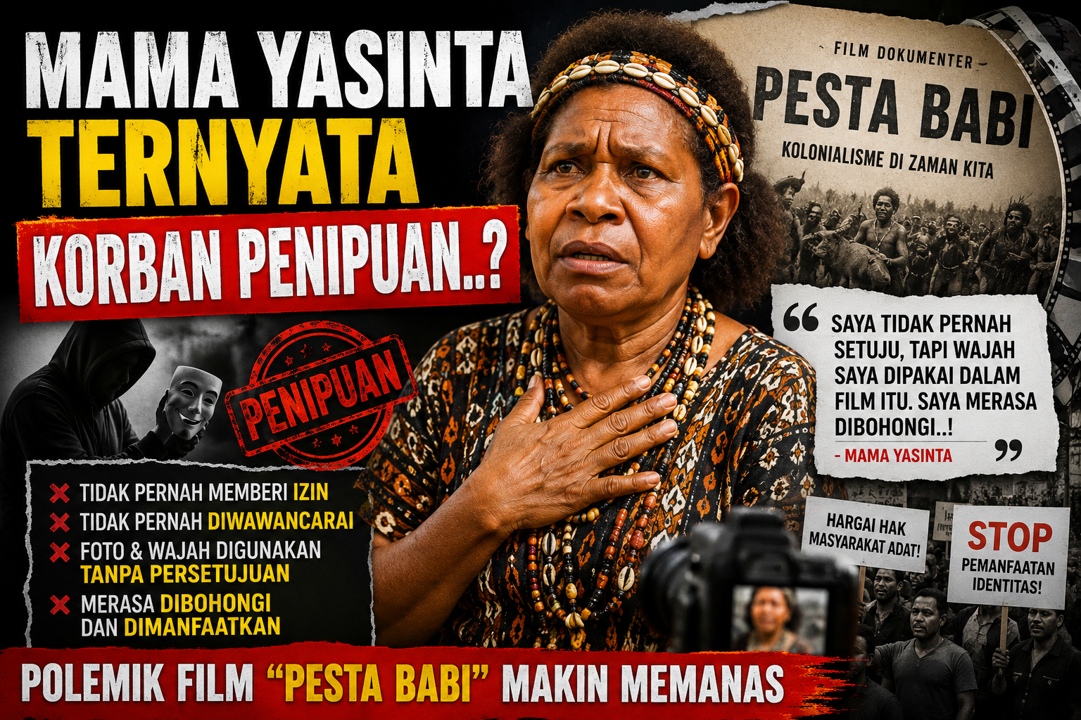MAMA YASINTA TERNYATA KORBAN PENIPUAN..? Polemik Film “Pesta Babi” Makin Memanas