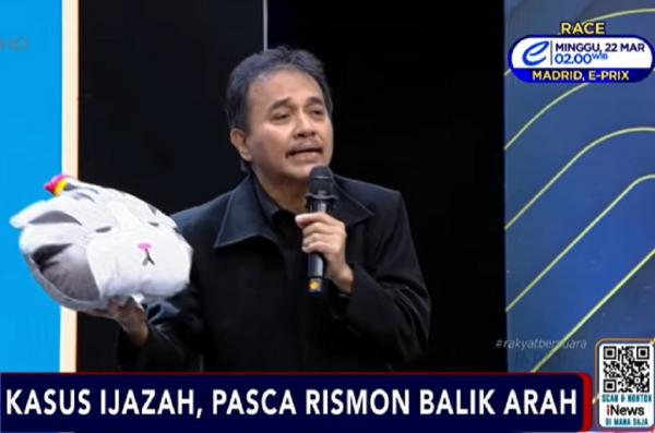 Roy Suryo Kritik Rismon Sianipar dengan Boneka Kucing