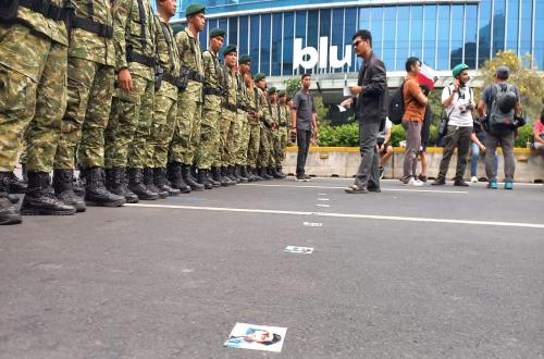 TNI Turut Mengamankan Aksi di Kawasan Jenderal Sudirman