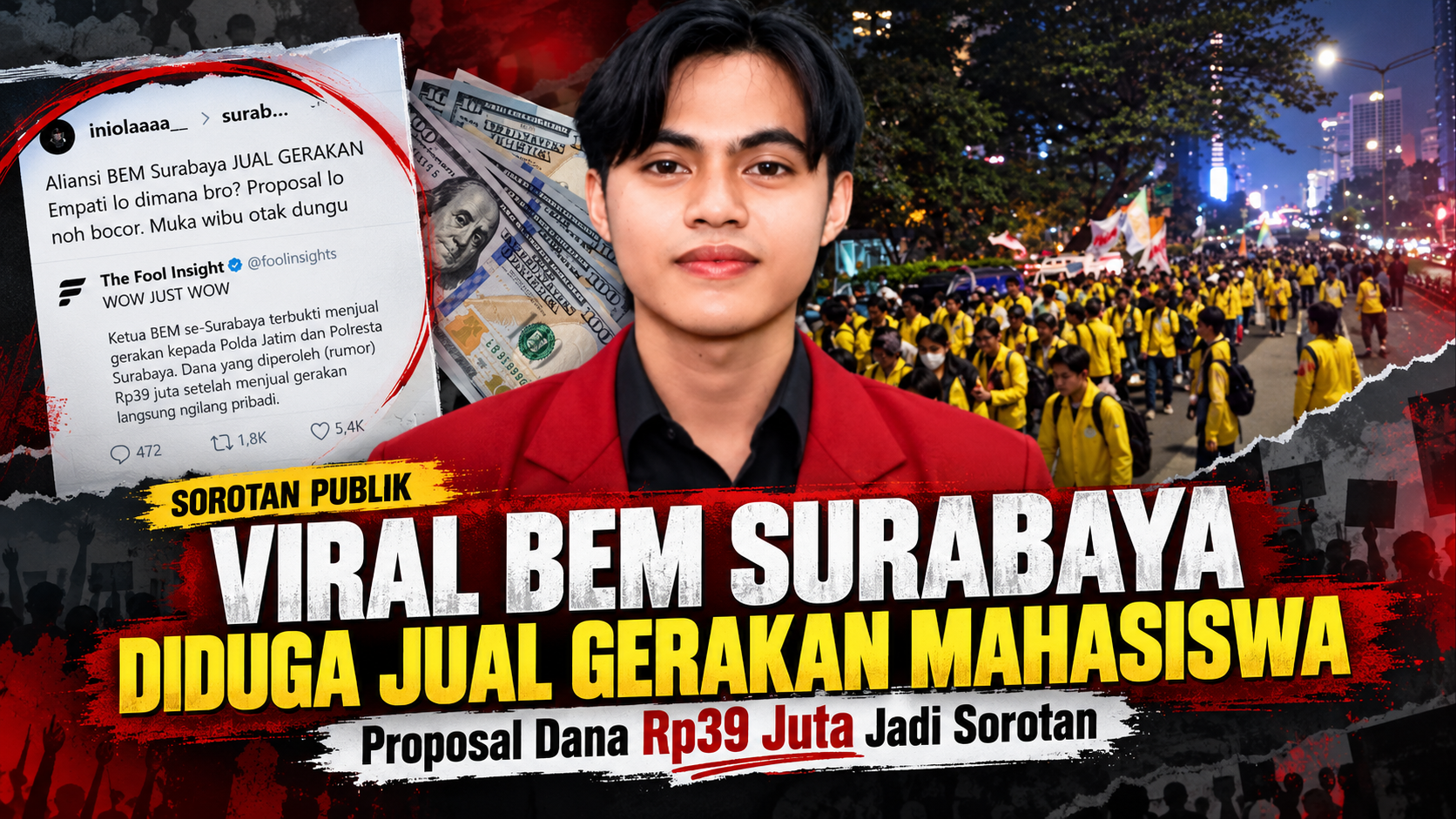 Viral Dugaan Gerakan Demo Diperjualbelikan: Proposal Rp39 Juta Aliansi BEM Surabaya Jadi Sorotan